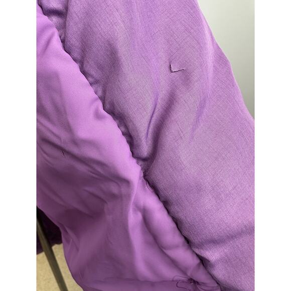 Vintage Saks Fifth Avenue Purple Long Puffer Coat Down Feather Women’s Large - Picture 6 of 16